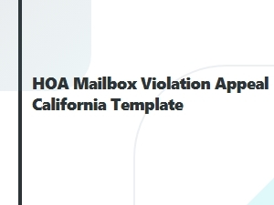 Hoa Mailbox Violation Appeal Deadline California Template