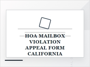 Hoa Mailbox Violation Appeal Deadline California