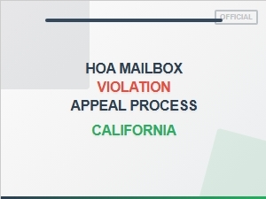 Hoa Mailbox Violation Appeal Deadline California