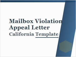 Hoa Mailbox Violation Appeal Letter Template California