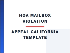 Hoa Mailbox Compliance Guidelines California Template