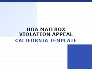 Hoa Mailbox Violation Appeal Template California