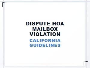 Hoa Mailbox Violation Appeal Process California Guidelines