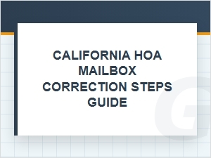 California Hoa Mailbox Violation Correction Steps