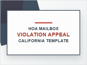 Hoa Mailbox Violation Appeal Template California