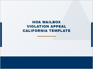 Hoa Mailbox Violation Notice Response Template California