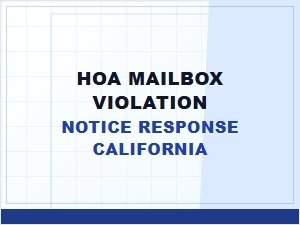 Hoa Mailbox Violation Notice Response California