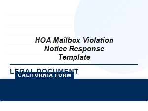 Hoa Mailbox Violation Notice Response Template California