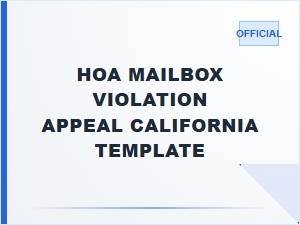 Hoa Mailbox Violation Penalty Appeal Template California