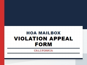 Hoa Mailbox Violation Penalty Appeal Form California